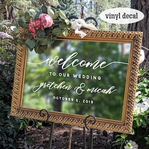 Welcome to our Wedding Sign Personalized Decal DIY Wedding Signs Custom Wedding Decor Wedding Sign Decal Acrylic Wedding Welcome