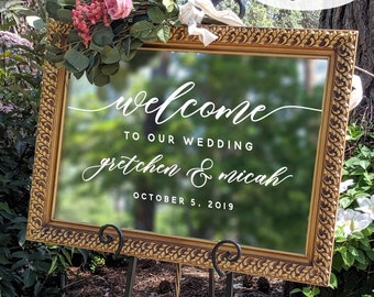 Welcome to our Wedding Sign Personalized Decal | DIY Wedding Signs | Custom Wedding Decor | Wedding Sign Decal | Acrylic Wedding Welcome
