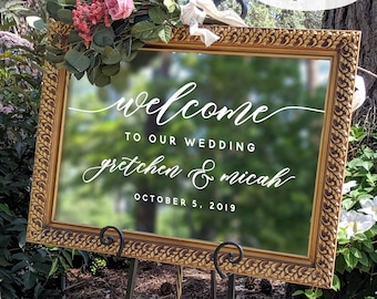 Welcome to our Wedding Sign Personalized Decal | DIY Wedding Signs | Custom Wedding Decor | Wedding Sign Decal | Acrylic Wedding Welcome