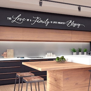 The love of a family is life&#39;s greatest blessing wall decal  family quote wall decal  kitchen wall decal  quote for photo display