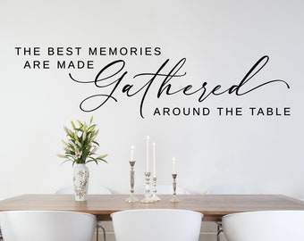 Modern Dining Room Wall Decal - The best memories are made gathered around the table - Wall decoration Ideas for Dining Room - Family Quote