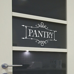 Pantry Door Decal Glass Pantry Door Vinyl Sticker Kitchen Sticker Kitchen Decor Pantry with Fancy Frame Kitchen Decor