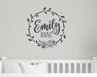 Nursery Wall Decor, Baby Girl's Name Wall Decal, Personalized Nursery wall decal, Kids Room Decor, Custom Nursery Decor