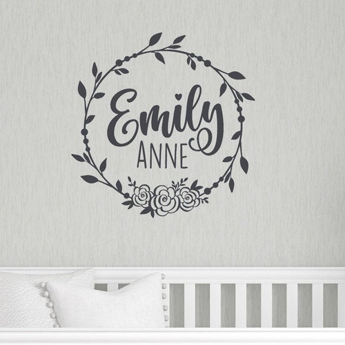 Personalized Wall Decal Girl Name Wall Decal Nursery Wall Etsy