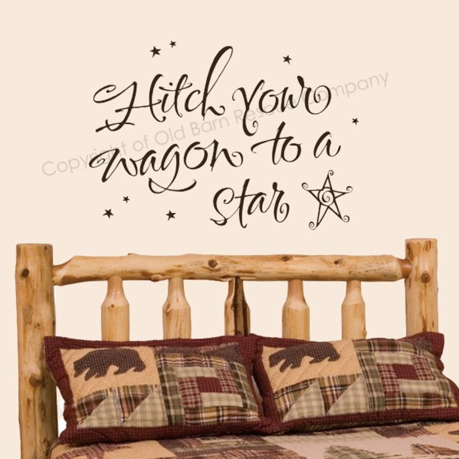 Hitch Your Wagon to a Star Vinyl Wall Graphic Lettering Etsy