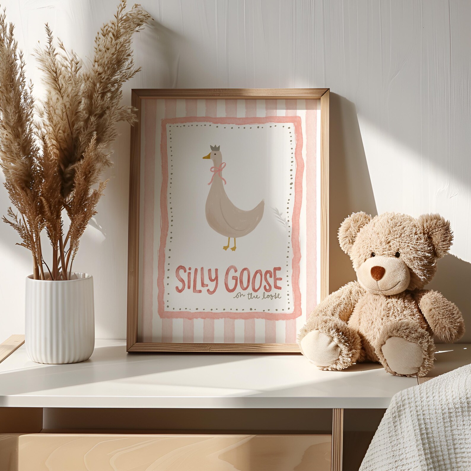 Silly Goose Wall Art Nursery Decor Cute Goose Poster for Girl Nursery ...