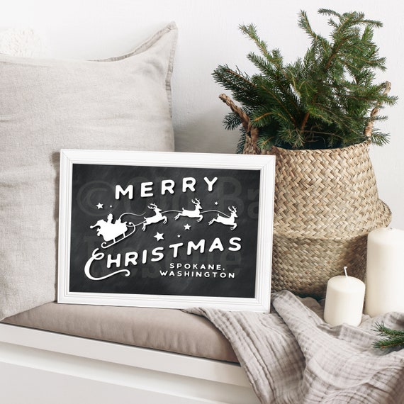 Christmas Decor Printable Farmhouse Christmas Sign Merry - Etsy