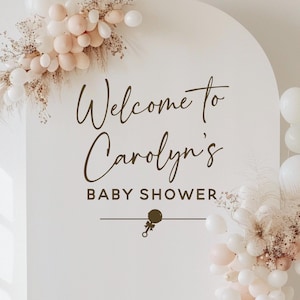 Custom Baby Shower Decal for Party Arch Personalized Party Sign DIY Backdrop Decal for Rented Arch Baby Shower Sign for Balloon Arch