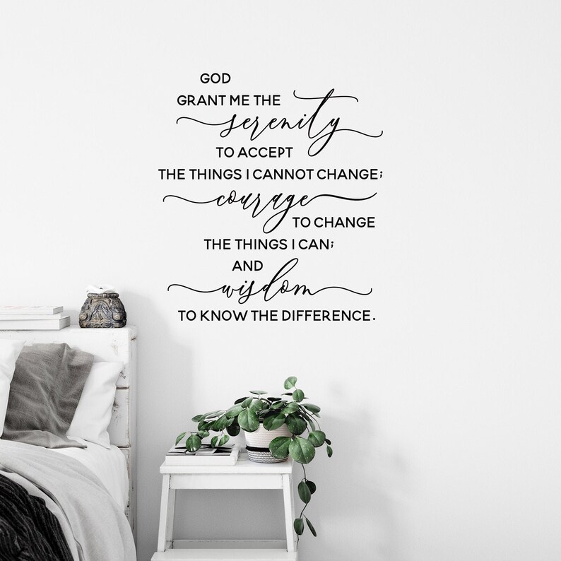 Serenity Prayer Wall Decal God Grant Me the Serenity Quote Etsy