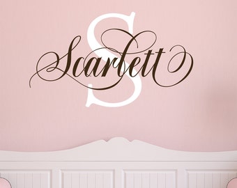 Baby Name Wall Decal - Nursery wall decor - Baby Monogram - Nursery Decor - Personalized Name Decal - Girls Nursery Decal