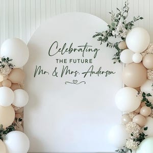 Calcomanía de letrero de fiesta personalizada para arco de globos, calcomanía de fondo de bricolaje para arco de globos de fiesta personalizado para arco alquilado, calcomanía de arco de decoración de eventos personalizada imagen 13