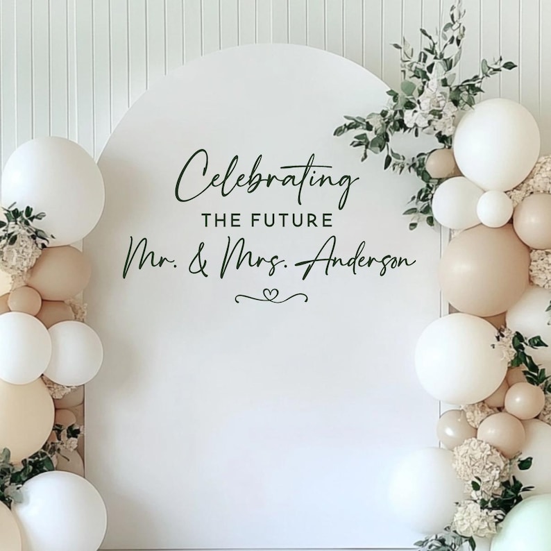 Calcomanía de letrero de fiesta personalizada para arco de globos, calcomanía de fondo de bricolaje para arco de globos de fiesta personalizado para arco alquilado, calcomanía de arco de decoración de eventos personalizada imagen 13