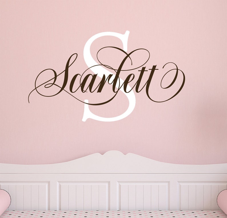 Baby Name Wall Decal Nursery wall decor Baby Monogram Etsy