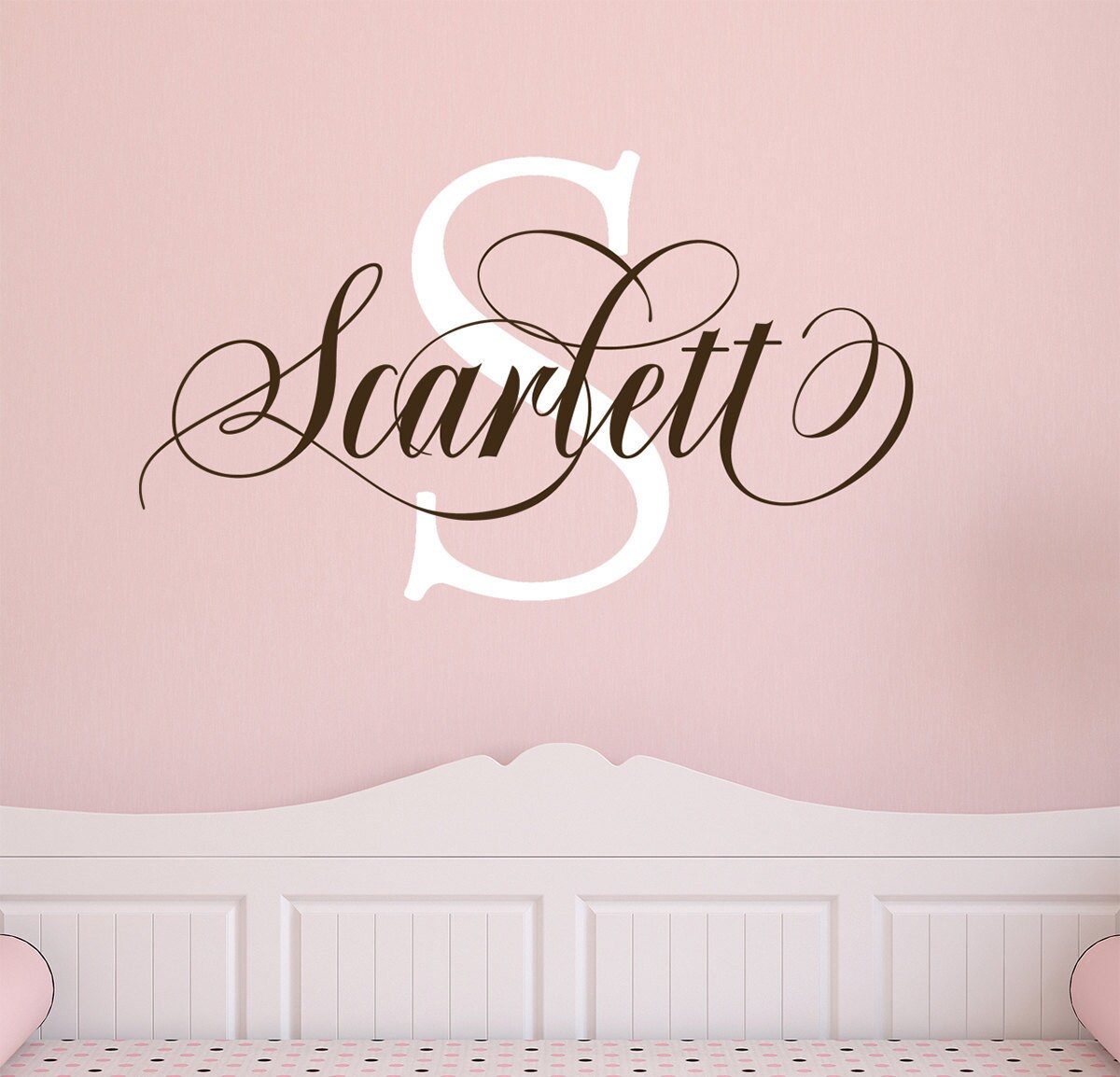 Baby Name Wall Decal Nursery wall decor Baby Monogram Etsy