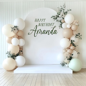 Calcomanía de letrero de fiesta personalizada para arco de globos, calcomanía de fondo de bricolaje para arco de globos de fiesta personalizado para arco alquilado, calcomanía de arco de decoración de eventos personalizada imagen 8