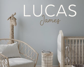 Personalized Baby Name Wall Decal - Boys Nursery Wall Decor - Nursery Decor - Custom Vinyl Name Decal - Modern Nursery Decor