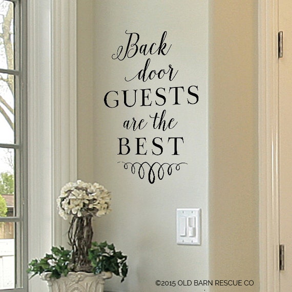 Back door guests are the best vinyl wall decal Etsy