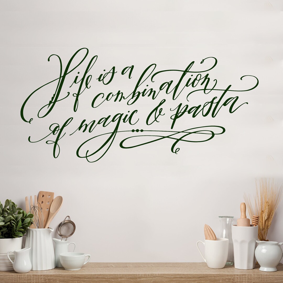 Kitchen Wall Decal, Kitchen Quote Lettering Design, Dining Room Decal ...