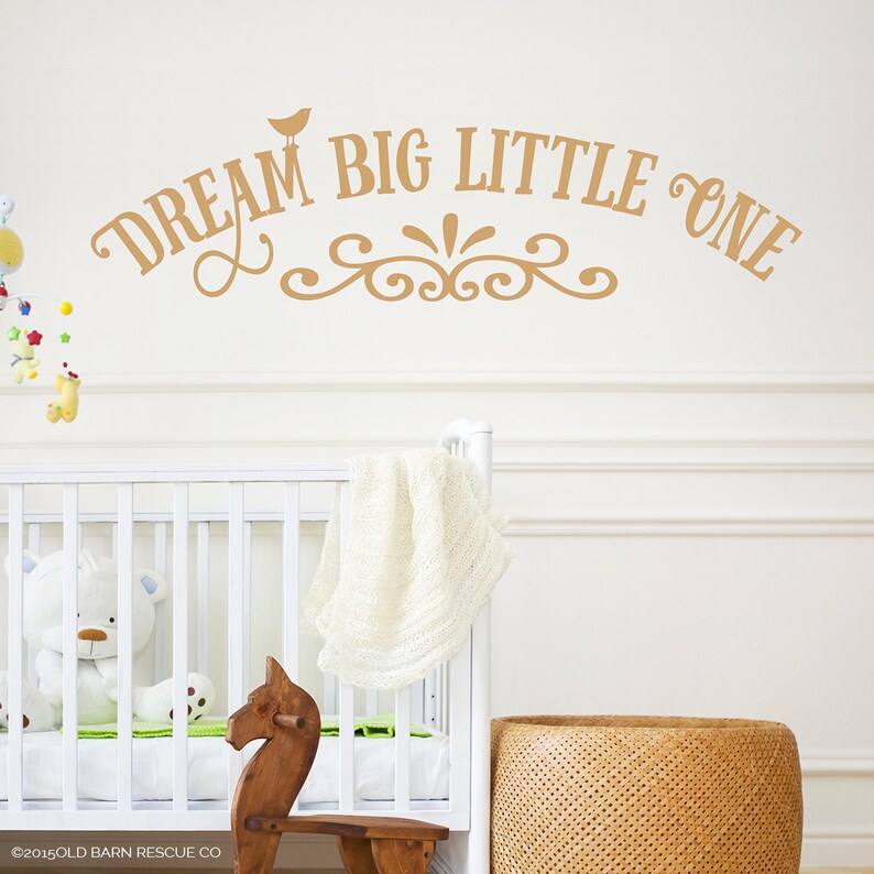 Nursery Quote Dream Big Little One Vinyl Wall Decal Vinyl Etsy