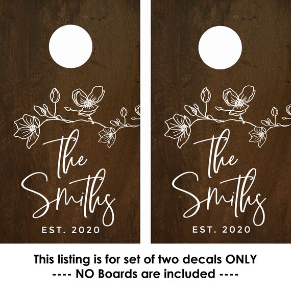 Custom Corn Hole Decals Wedding Monogram Cornhole Boards Family