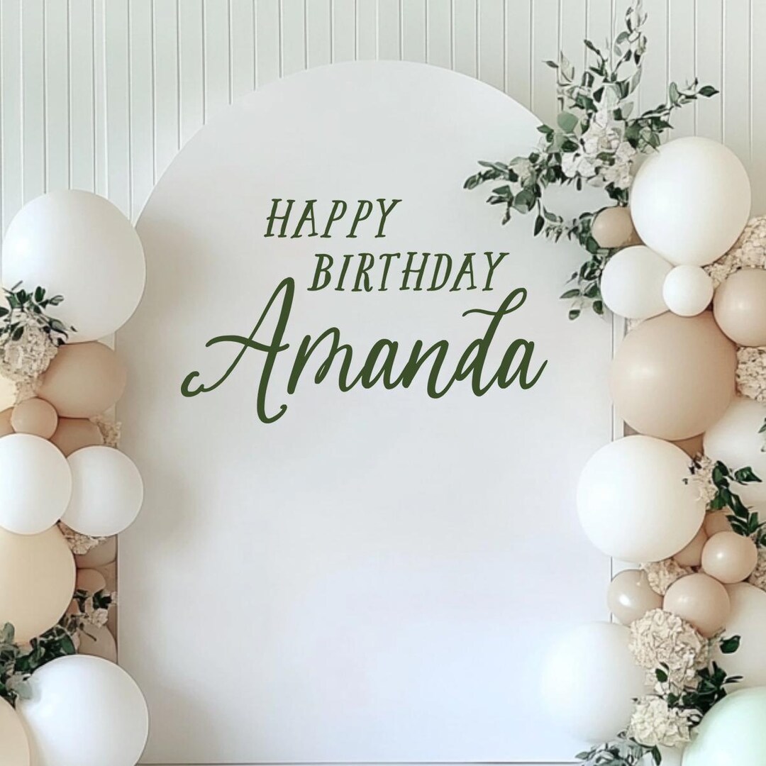 Custom Backdrop Decal for Birthday Baby Shower Balloon Arch Party Decor ...