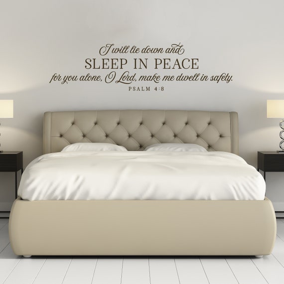 I Will Lie Down and Sleep in Peace Bedroom Wall Decor - Etsy