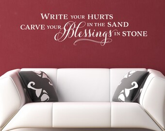 Write your hurts in the sand Vinyl Wall Decal Home Decor Wall Sticker Design