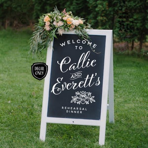 Chalkboard Sign Decal | DIY Wedding Signs | Rehearsal Dinner Chalkboard Decal | Custom Wedding Decals | Welcome Sign