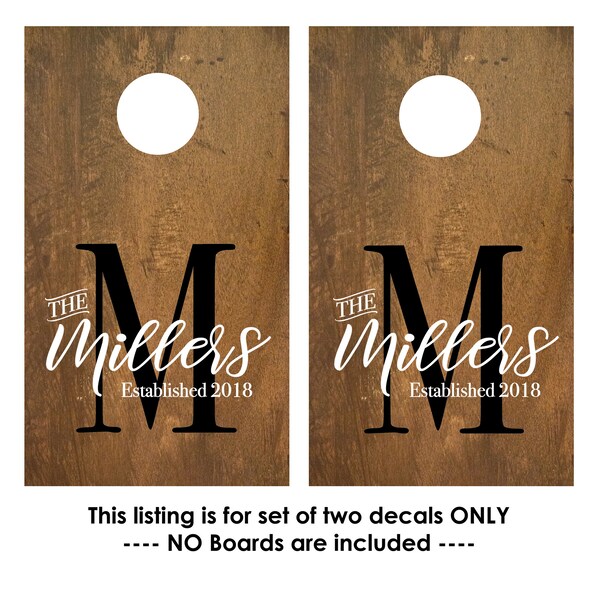 Custom Cornhole Decals Wedding Etsy