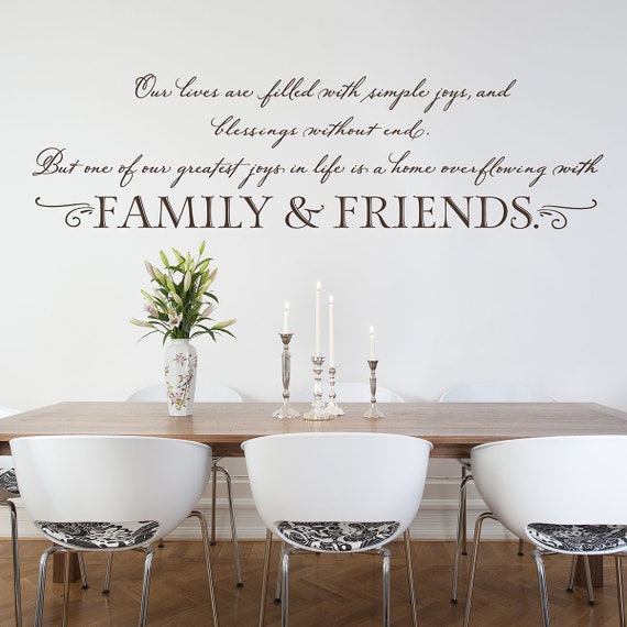 family wall quote vinyl wall decal living dining room | etsy