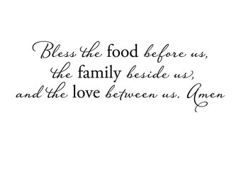 Bless the food before us prayer wall decal - Dining Room Wall Decor