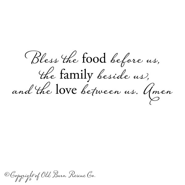 Bless the food before us prayer wall decal - Dining Room Wall Decor