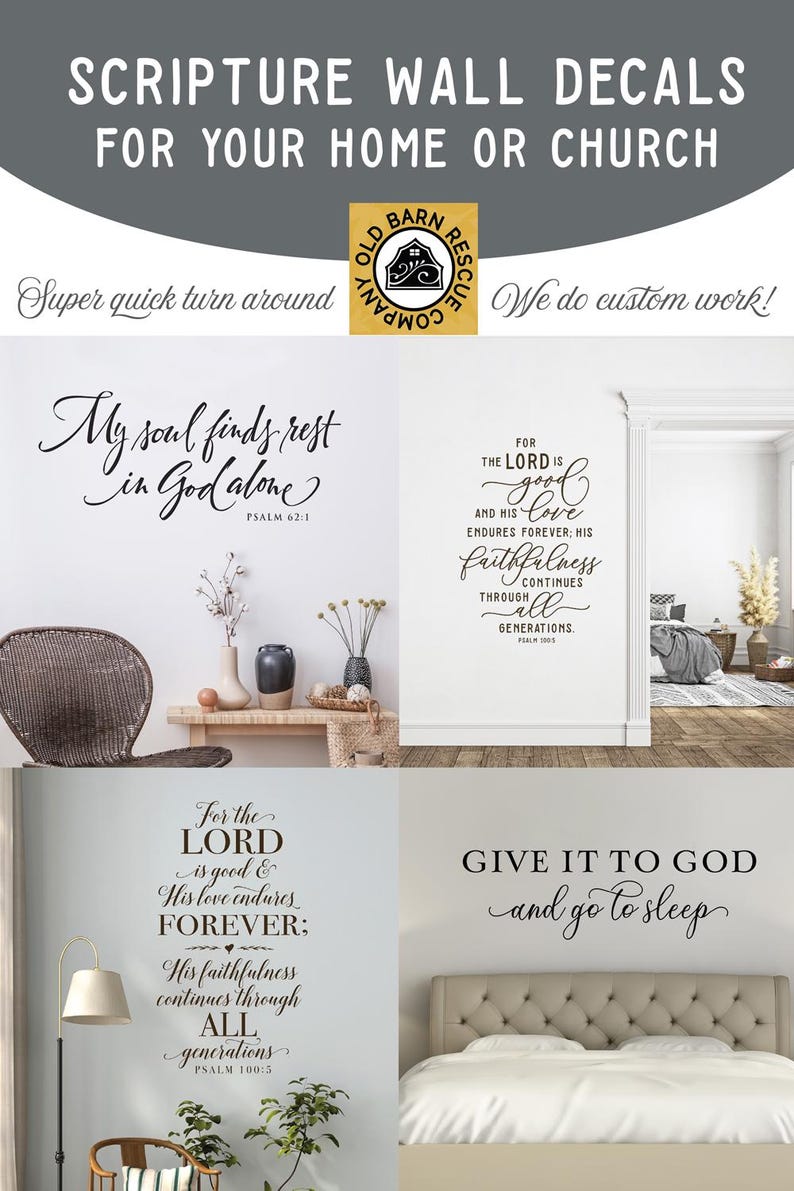 Bedroom Wall Decor Bible Verse Sticker Scripture Wall Decal Christian ...