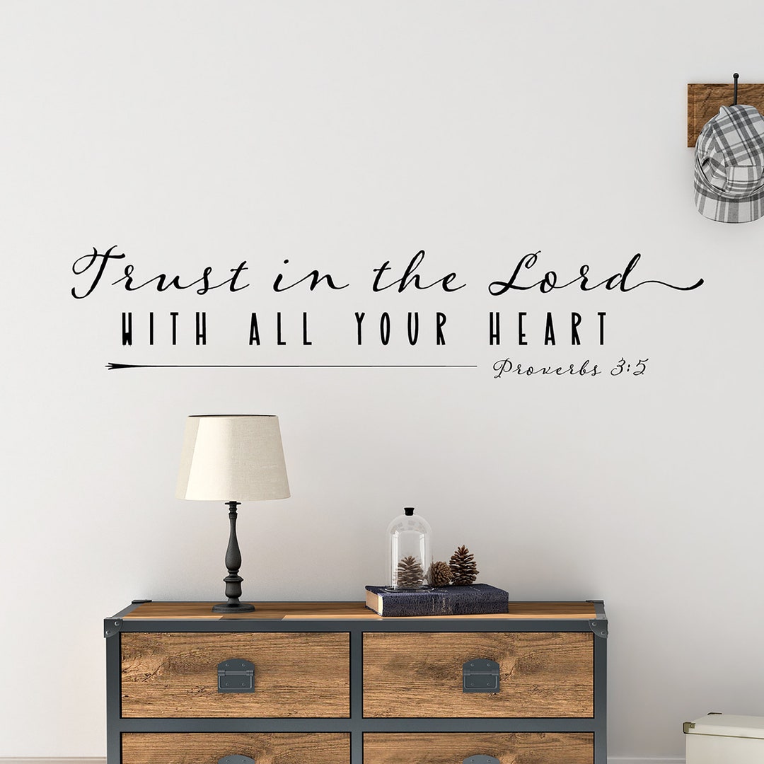 Trust in the Lord With All Your Heart Christian Wall Art Family Room ...