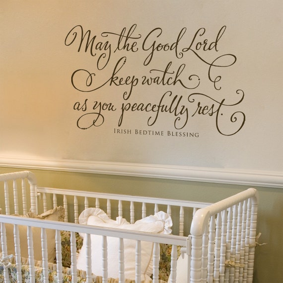 Irish Bedtime Blessing Vinyl Wall Decal Lettering Design Art Etsy