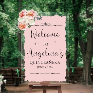 Quinceañera Decal for Sign Making Vinyl Decal for Welcome Sign Mirror Acrylic Chalkboard Sign Decal Personalized Daughter Party Sign Decal