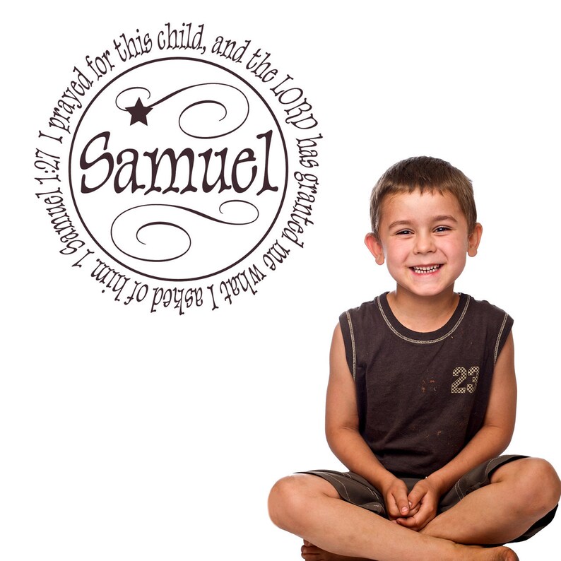 Child's Name Wall Decal with Scripture Girl Name Boy Etsy