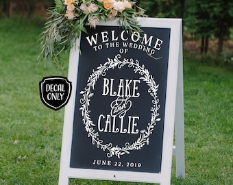 Welcome to the Wedding of Personalized Decal | DIY Wedding Signs | Custom Wedding Decor | Chalkboard Sign Decal | Welcome Sign Wedding