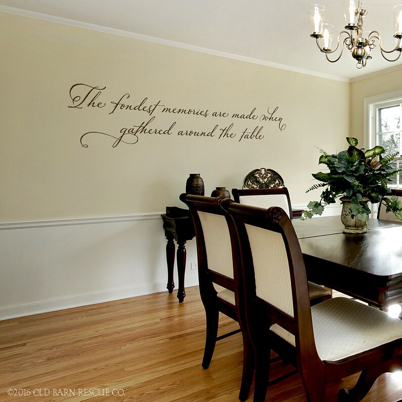 Dining Room Wall Decal The Fondest Memories are made when Etsy