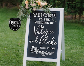 Welcome to the Wedding of Personalized Decal | DIY Wedding Signs | Custom Wedding Decor | Chalkboard Sign Decal | Welcome Sign Wedding