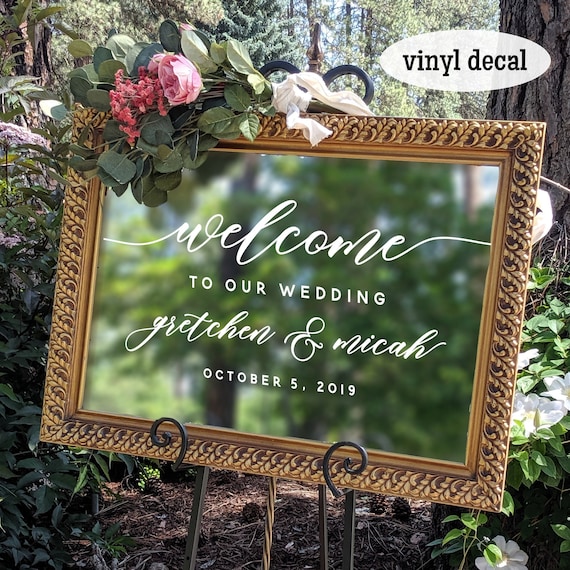 Welcome Mirror Wedding Sign