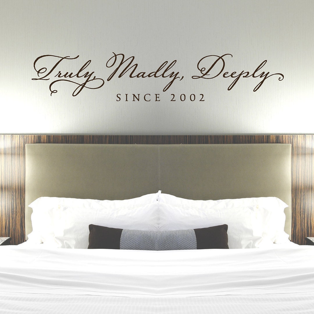 Truly Madly Deeply Bedroom Wall Decal Vinyl Wall Sticker for Bedroom  Bedroom Wall Decal Bedroom Wall Art Removable Wall Sticker - Etsy, image size:1080x1080