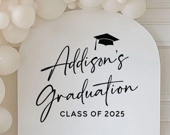 Custom Graduation Decal for Party Arch Personalized Grad Party Decor Sign DIY Backdrop Decal for Rented Arch Class of 2025