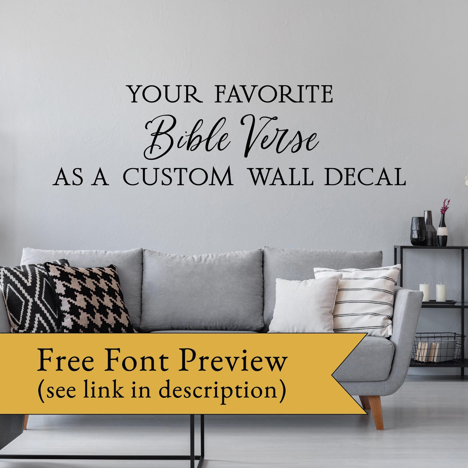 Custom Bible Verse Wall Decal Create Your Own Scripture Wall Quote for ...
