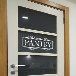 Pantry Door Decal, Glass Pantry Door Vinyl Sticker, Kitchen Sticker, Kitchen Decor