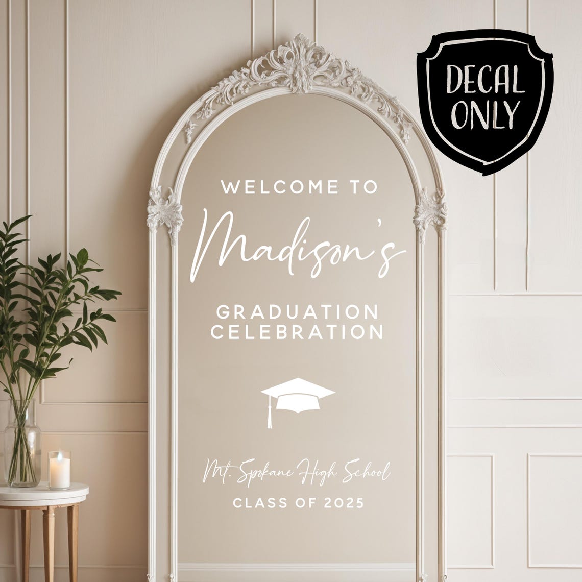 Graduation Invite Decals Graduation Decal for Party Sign Personalized Decoration for Grad Party ...