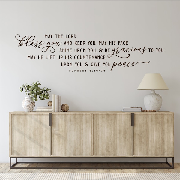 Religious Wall Decal May the Lord Bless You and Keep You Etsy