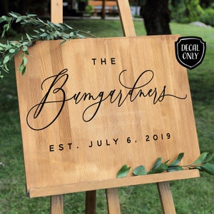 Wedding Welcome Sign Decal Personalized Wood Sign Vinyl Decal Wedding Decor DIY Custom Sign Wedding Decal Special Event Decal for Mirror
