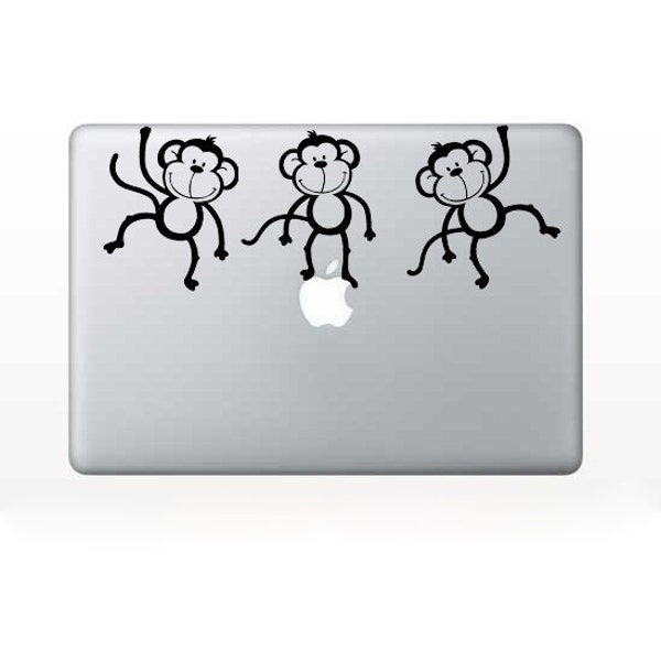 Computer Decal - Monkeys - for laptop - vinyl sticker Mac PC decal