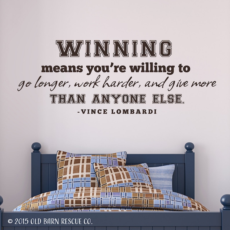 Sports Quote Decal Winning Means You're Willing to Go Etsy